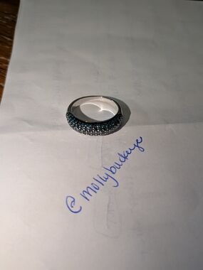 Blue Diamond (1 Ctw) Pave Dome Ring